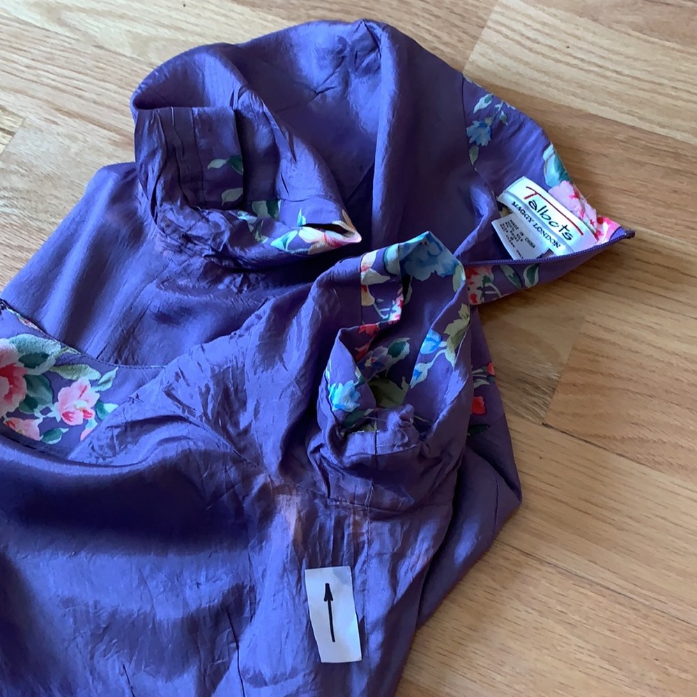Gorgeous 💜Floral silk Vtg Talbots Maggy London - Picture 16 of 16